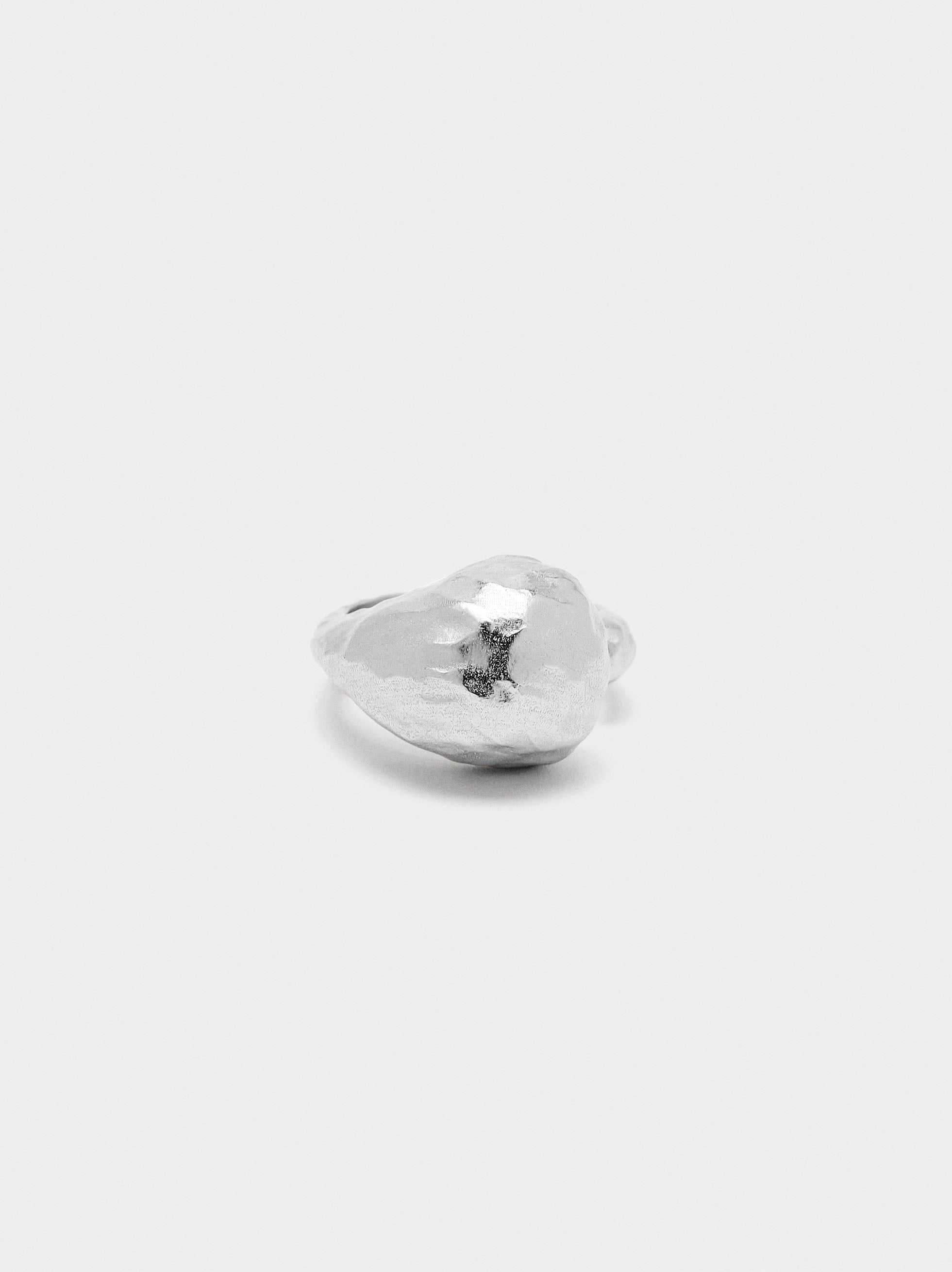 Anillo Abierto Asimétrico - Baño De Plata