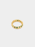 Anillo Irregular Con Piedras - Baño De Oro 18k