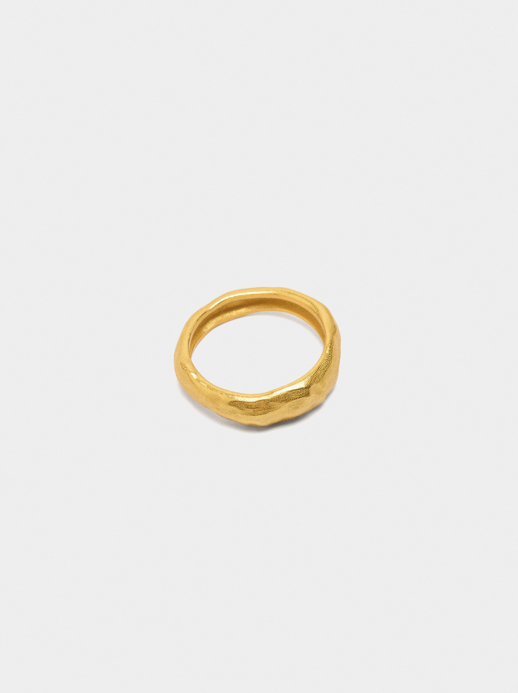 Anillo Irregular - Baño De Oro 18k