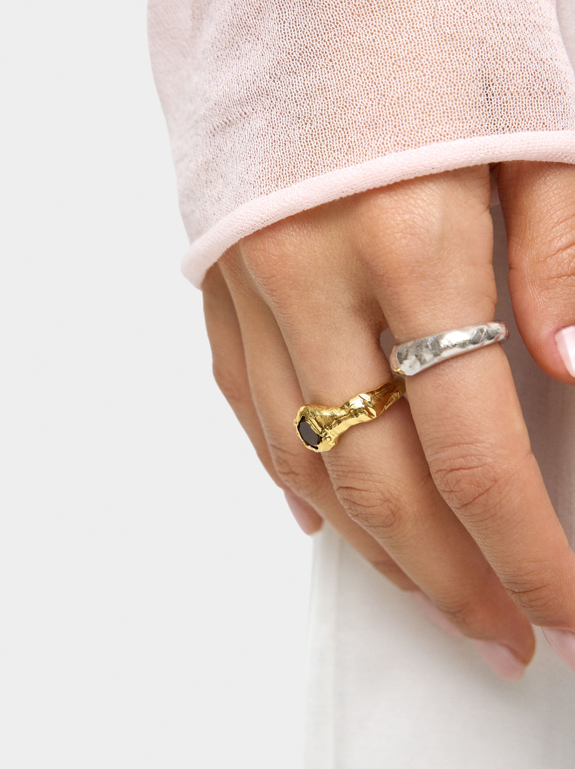 Anillo Irregular - Baño De Plata