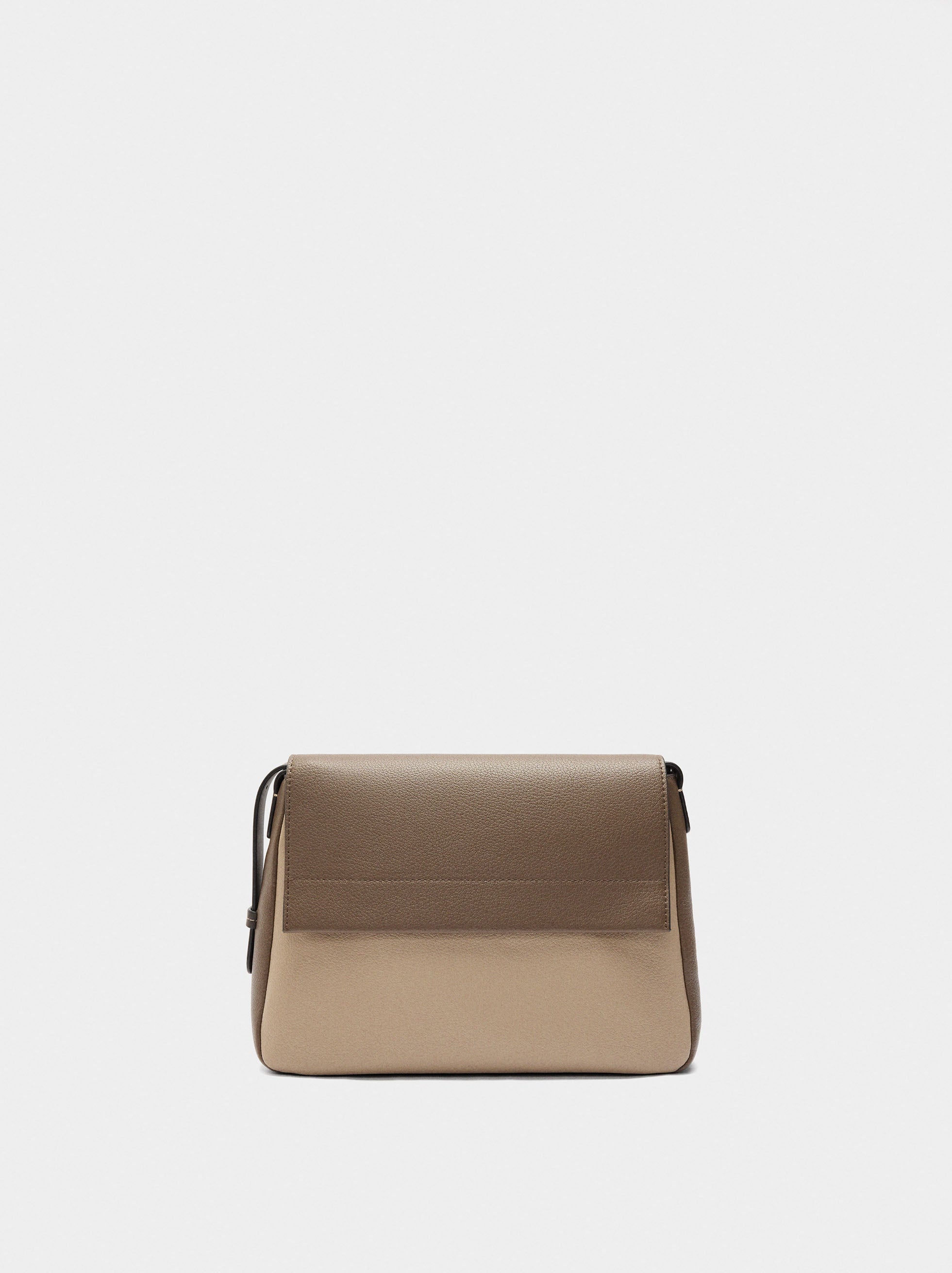 Bolso Bandolera Color Block Con Solapa