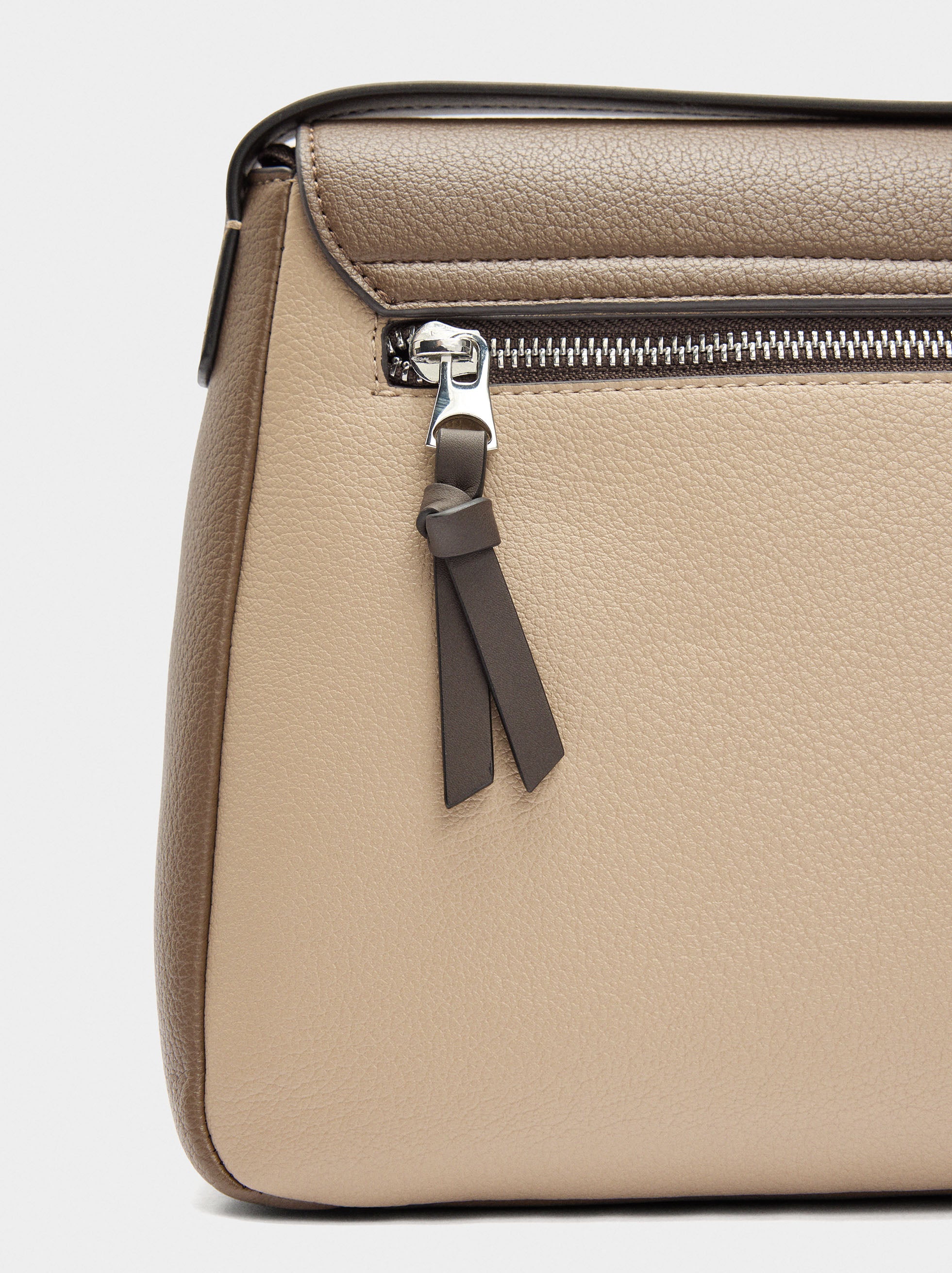 Bolso Bandolera Color Block Con Solapa