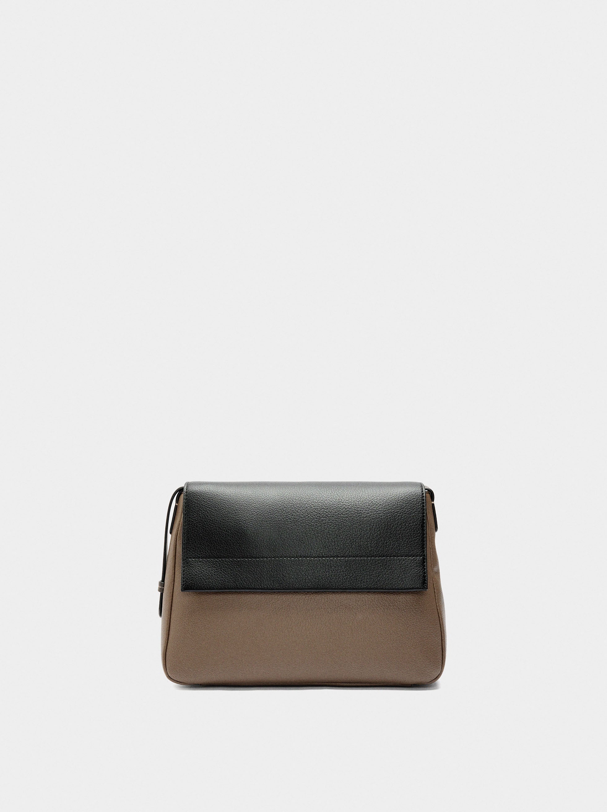 Bolso Bandolera Color Block Con Solapa