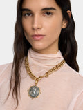 Collar Bicolor Con Moneda
