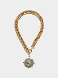 Collar Bicolor Con Moneda
