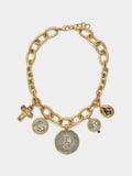 Collar Bicolor De Eslabones Con Monedas