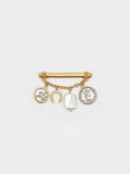 Broche Con Monedas Y Perla De Agua Dulce