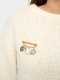 Broche Con Monedas Y Perla De Agua Dulce
