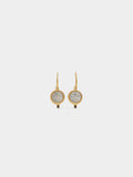 Pendientes De Monedas Bicolor Con Cristal