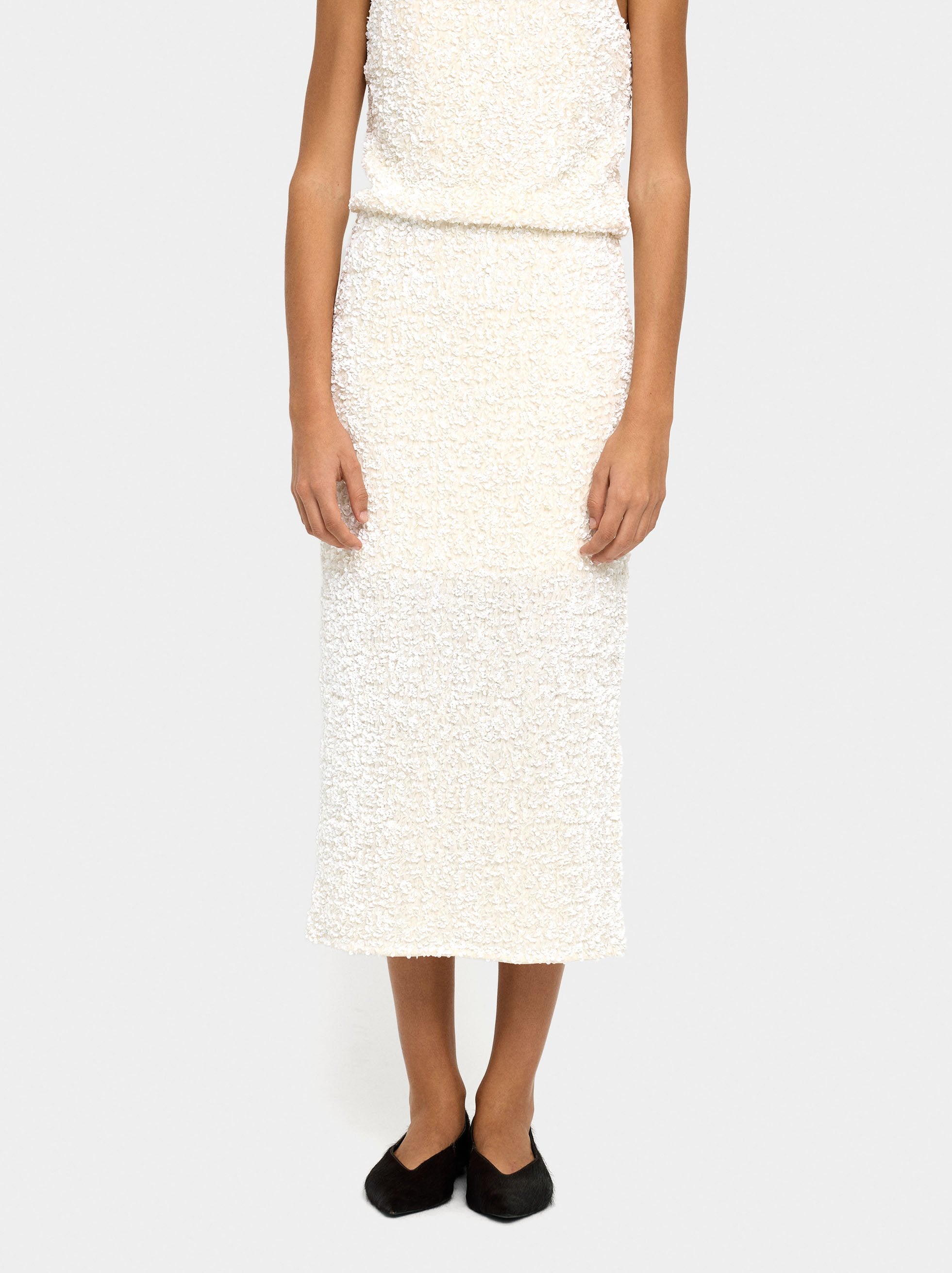 Falda Midi De Lentejuelas