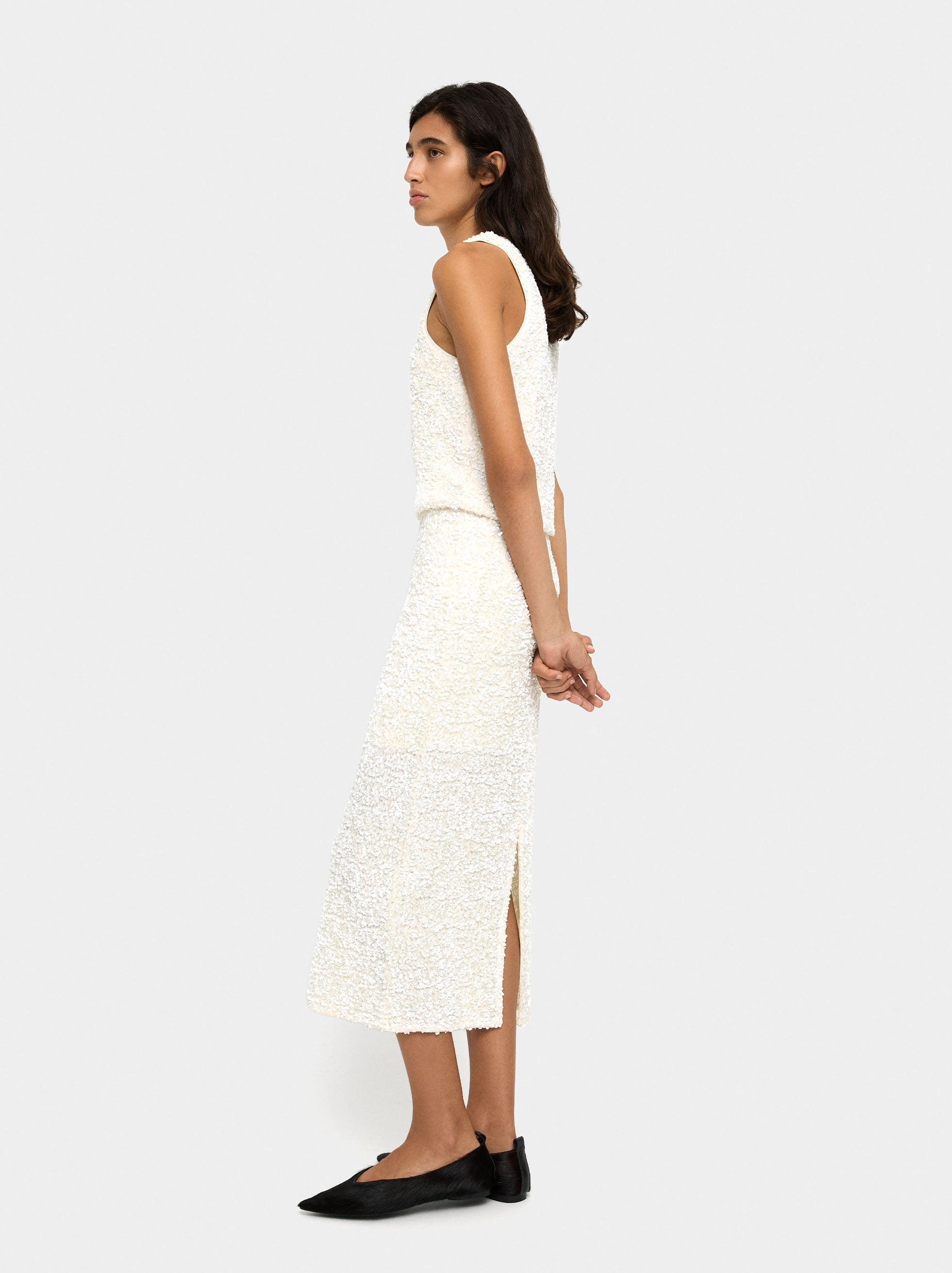 Falda Midi De Lentejuelas