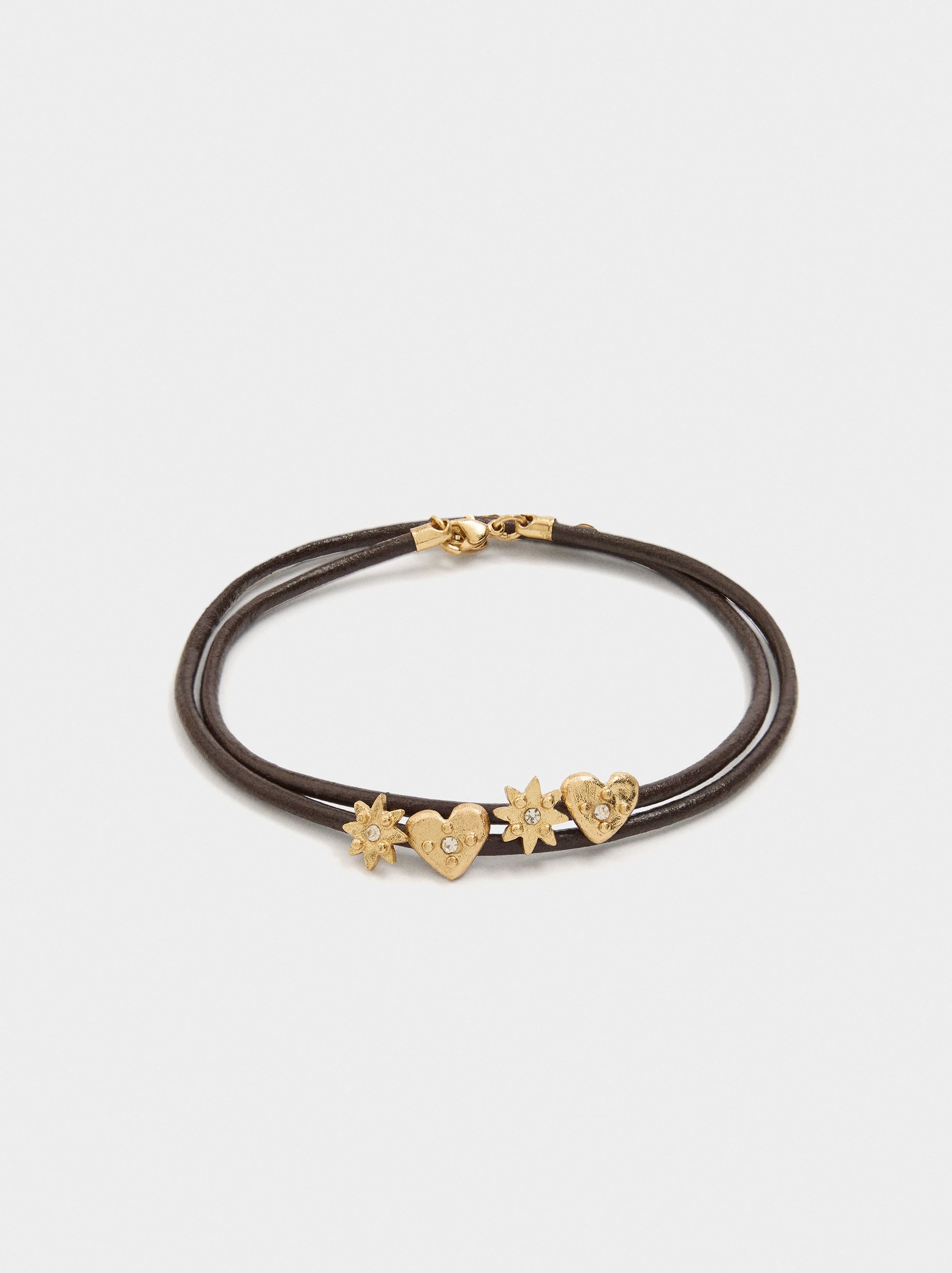 Pulsera Cordón De Piel Con Charms