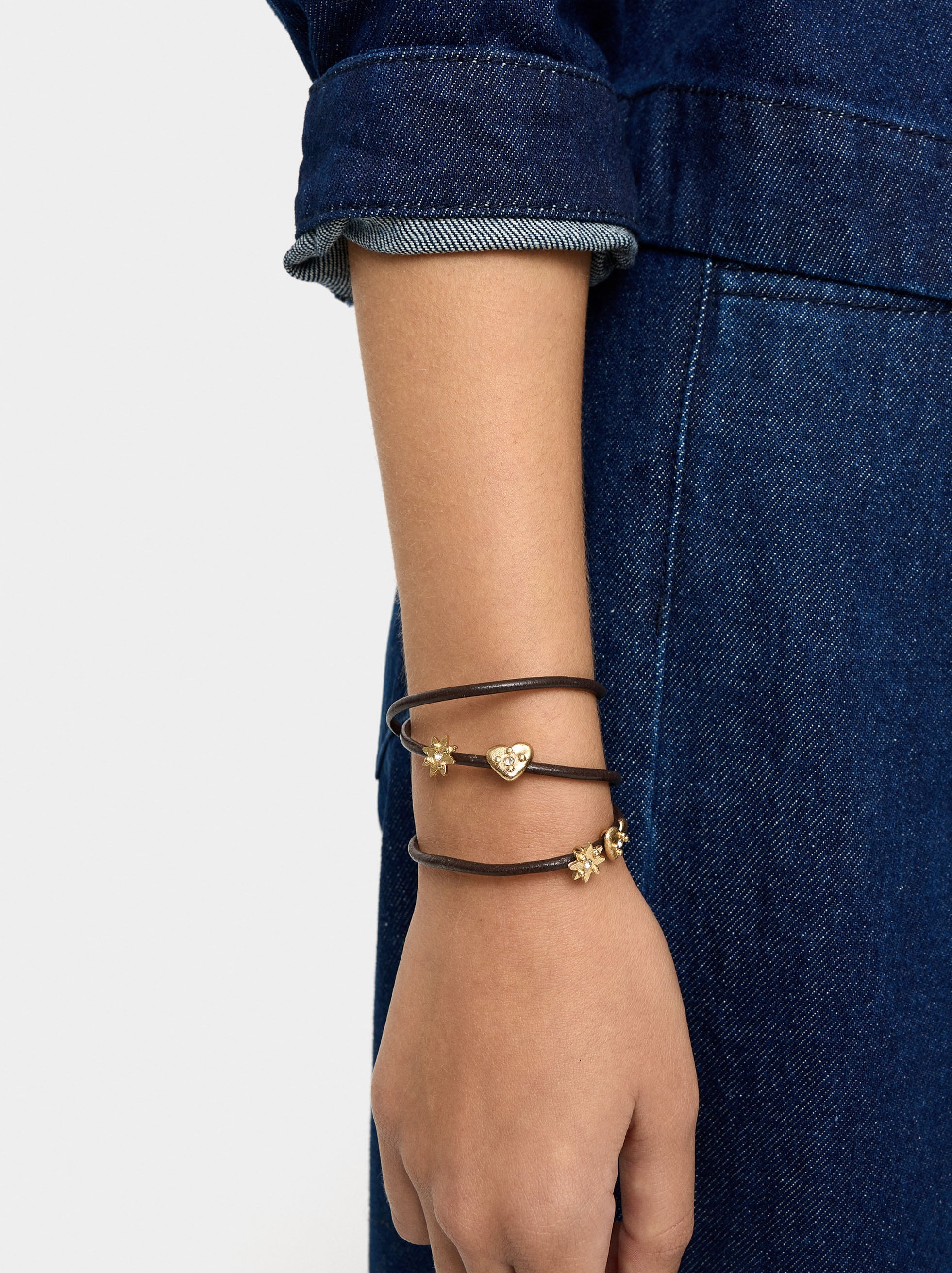 Pulsera Cordón De Piel Con Charms