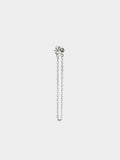 Pendiente Individual Con Cadena Y Cristal - Acero Inoxidable