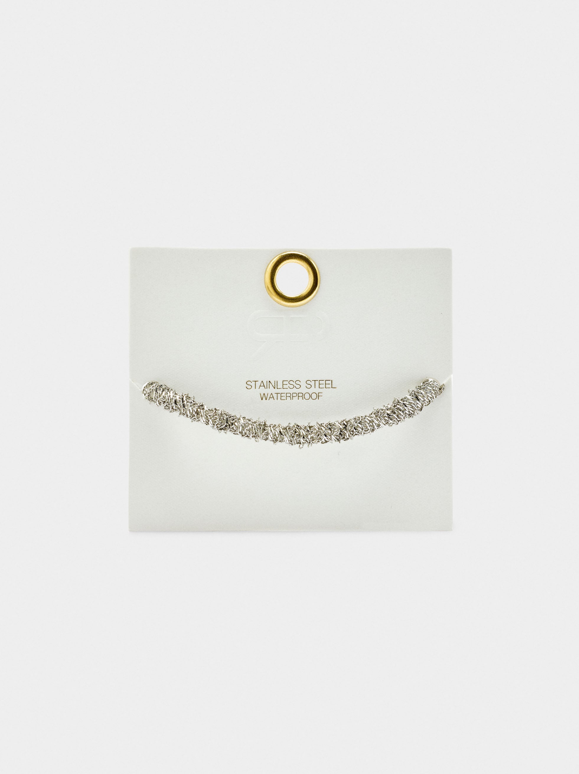 Pulsera Tubular Con Eslabones Entrelazados - Acero Inoxidable