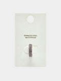 Argolla Individual Con Cristales - Acero Inoxidable