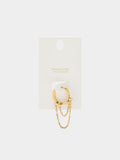 Argolla Individual Con Cadenas Y Cristales - Acero Inoxidable