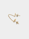 Pendiente Individual Estrellas Con Cadena - Acero Inoxidable
