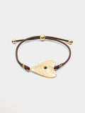 Pulsera Cordón De Piel Con Corazón