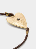 Pulsera Cordón De Piel Con Corazón