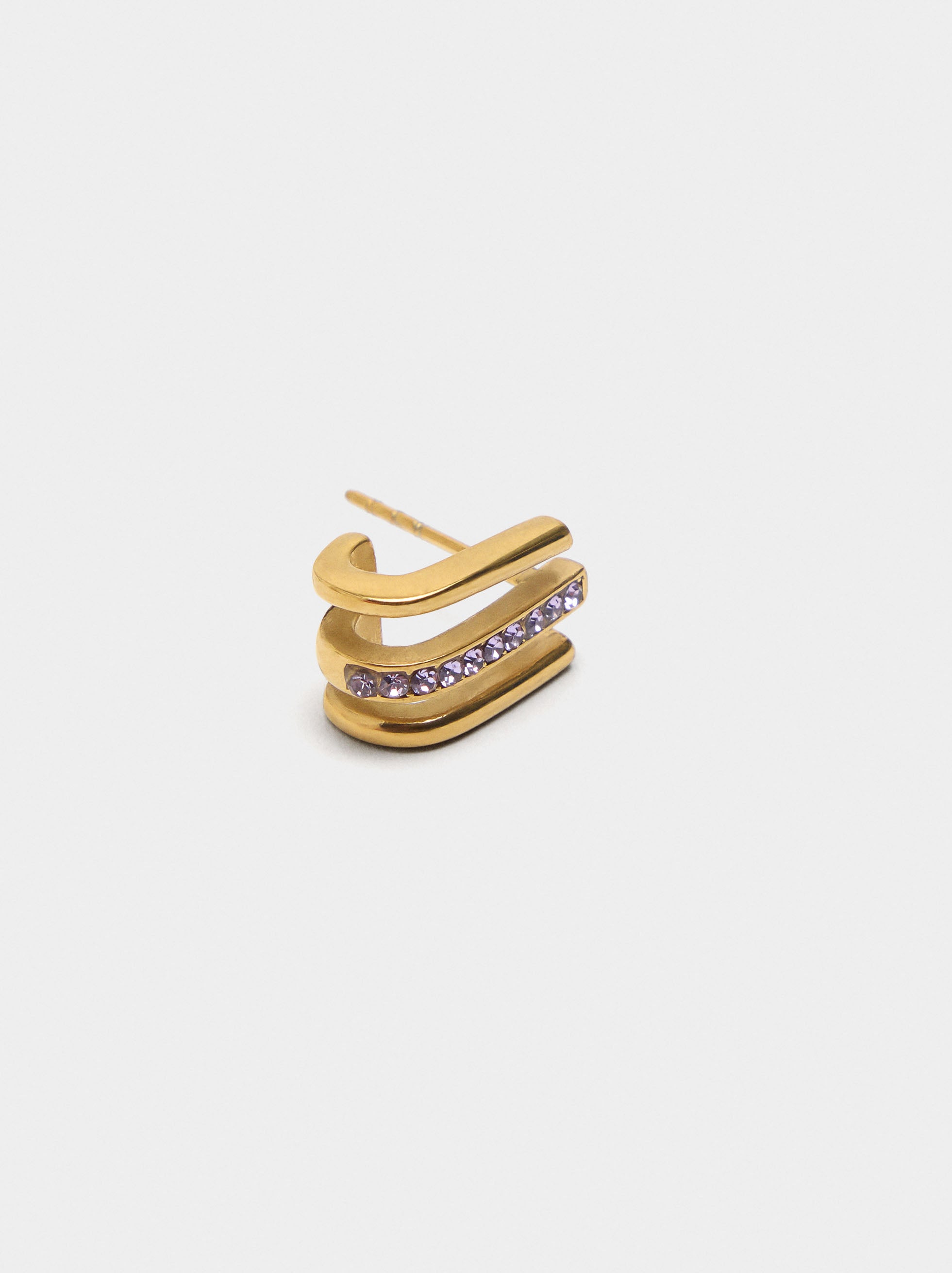 Pendientes Individual Efecto Triple - Acero Inoxidable