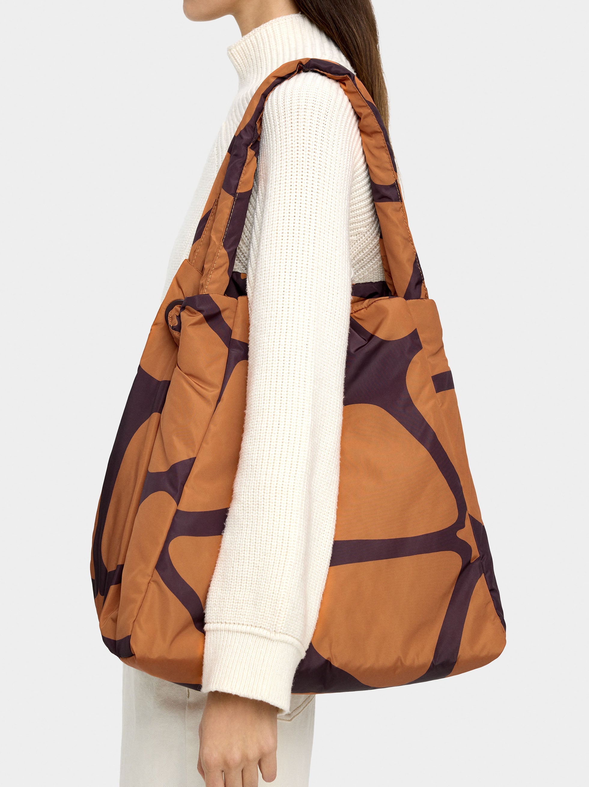 Bolso Shopper De Nylon Estampado Con Colgante