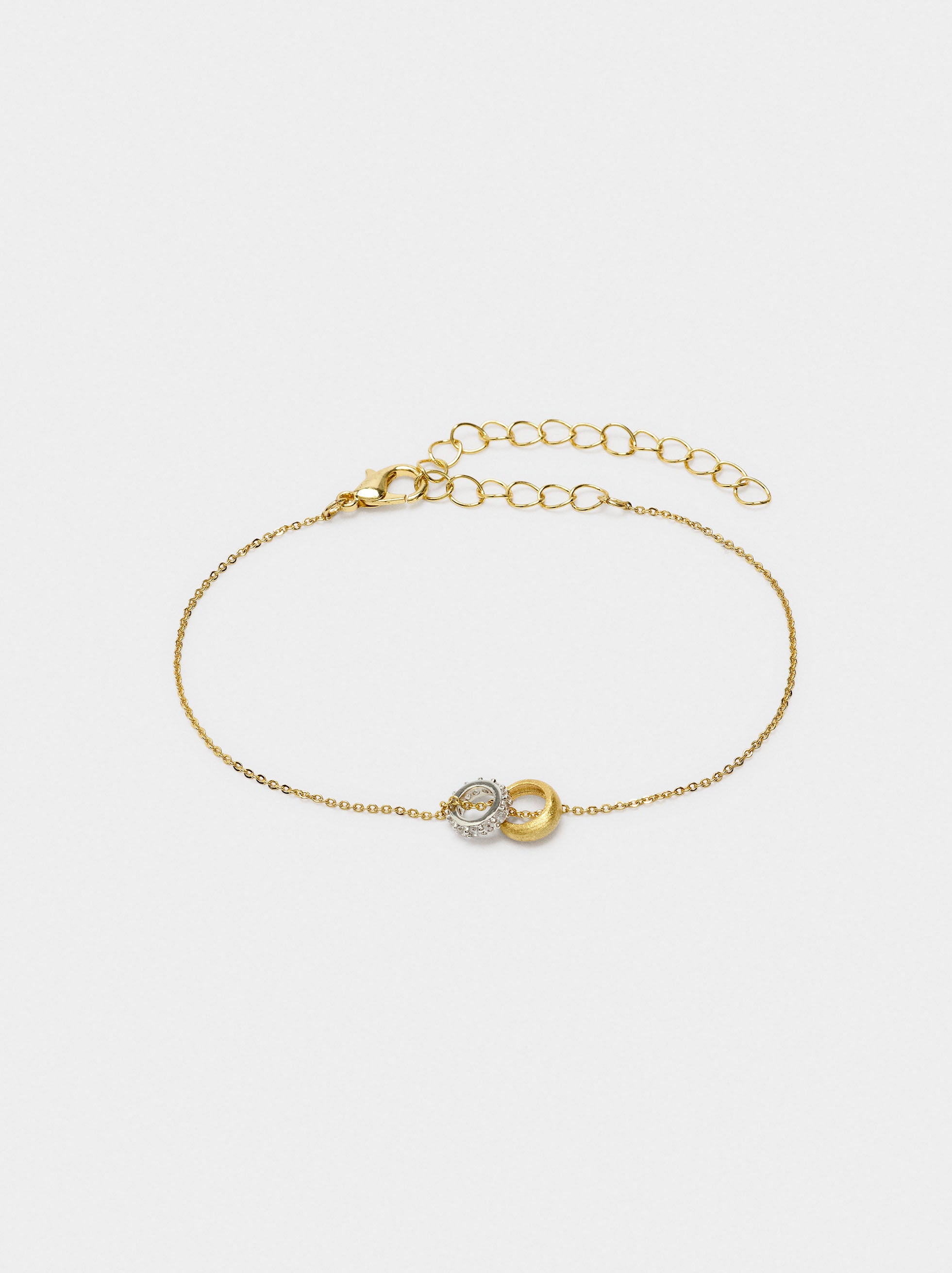 Pulsera Con Aros Bicolor Con Circonitas