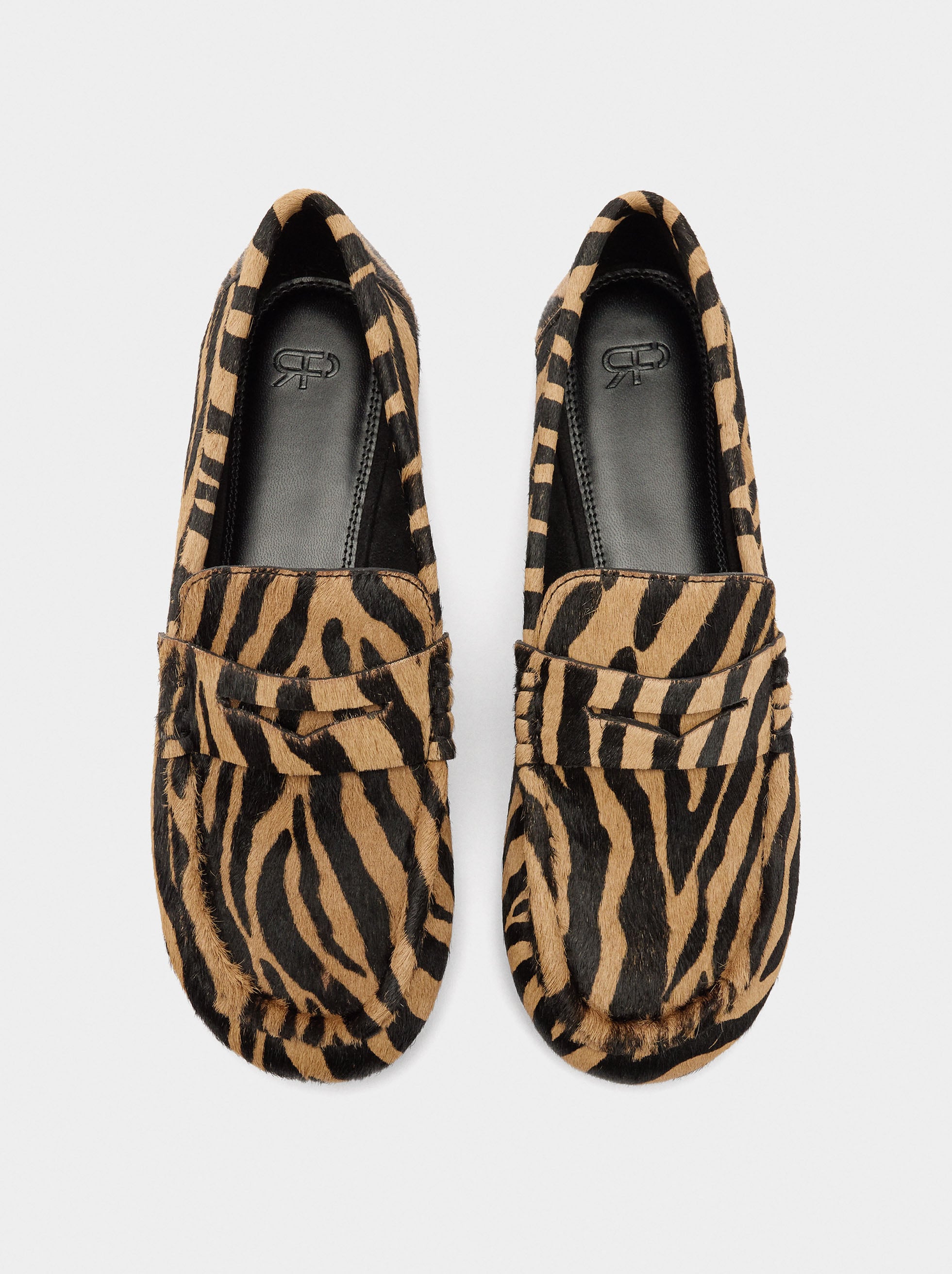 Mocasines De Piel Estampado Animal