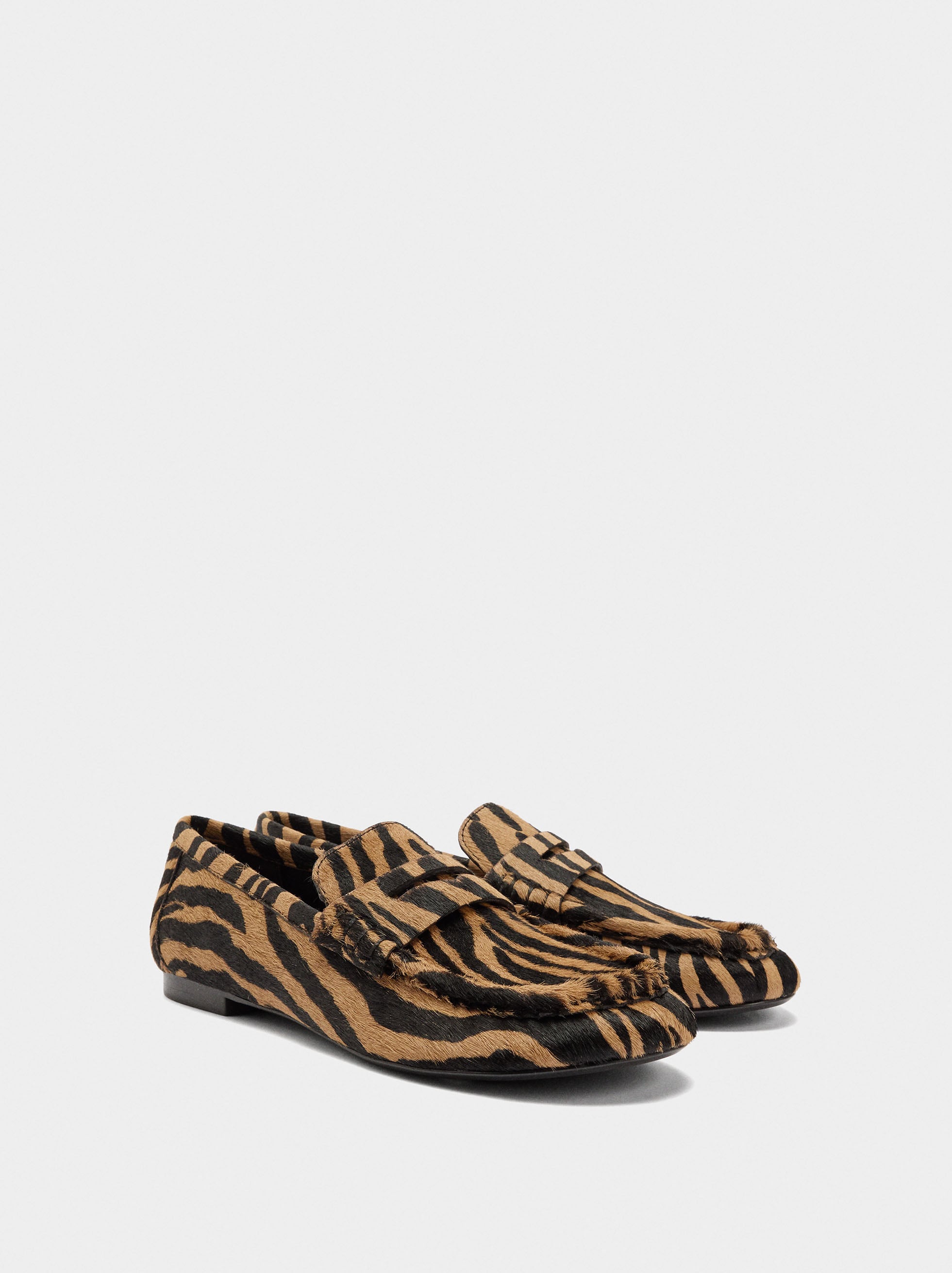 Mocasines De Piel Estampado Animal