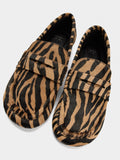 Mocasines De Piel Estampado Animal