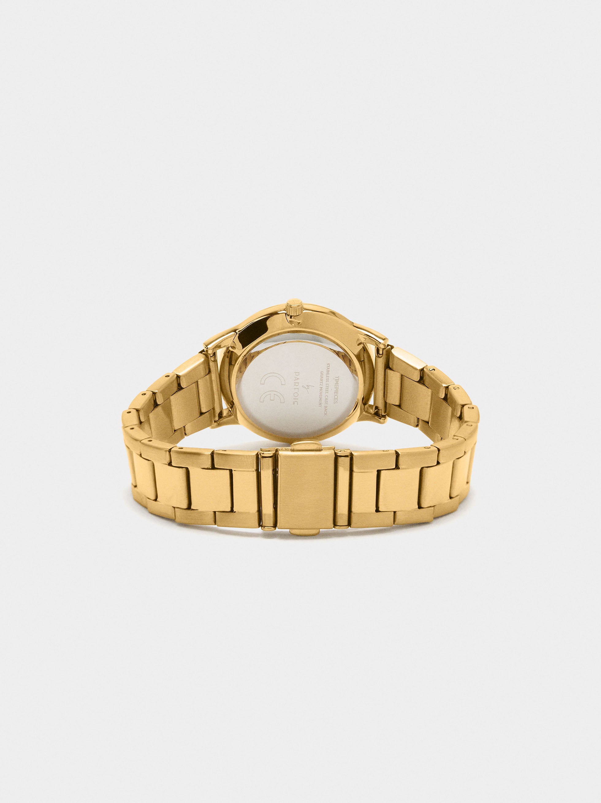 Reloj Redondo Con Pulsera De Acero Inoxidable
