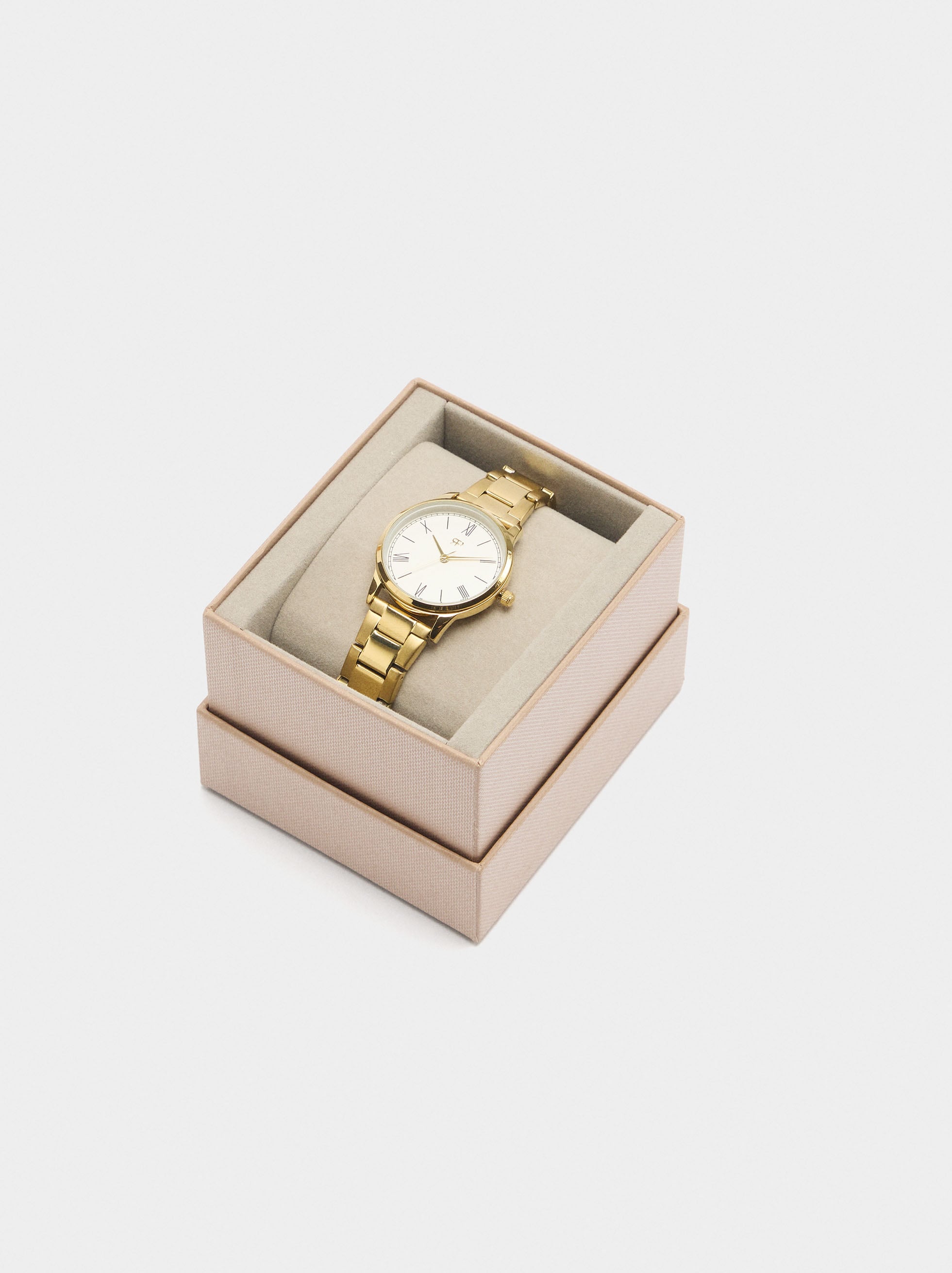 Reloj Redondo Con Pulsera De Acero Inoxidable