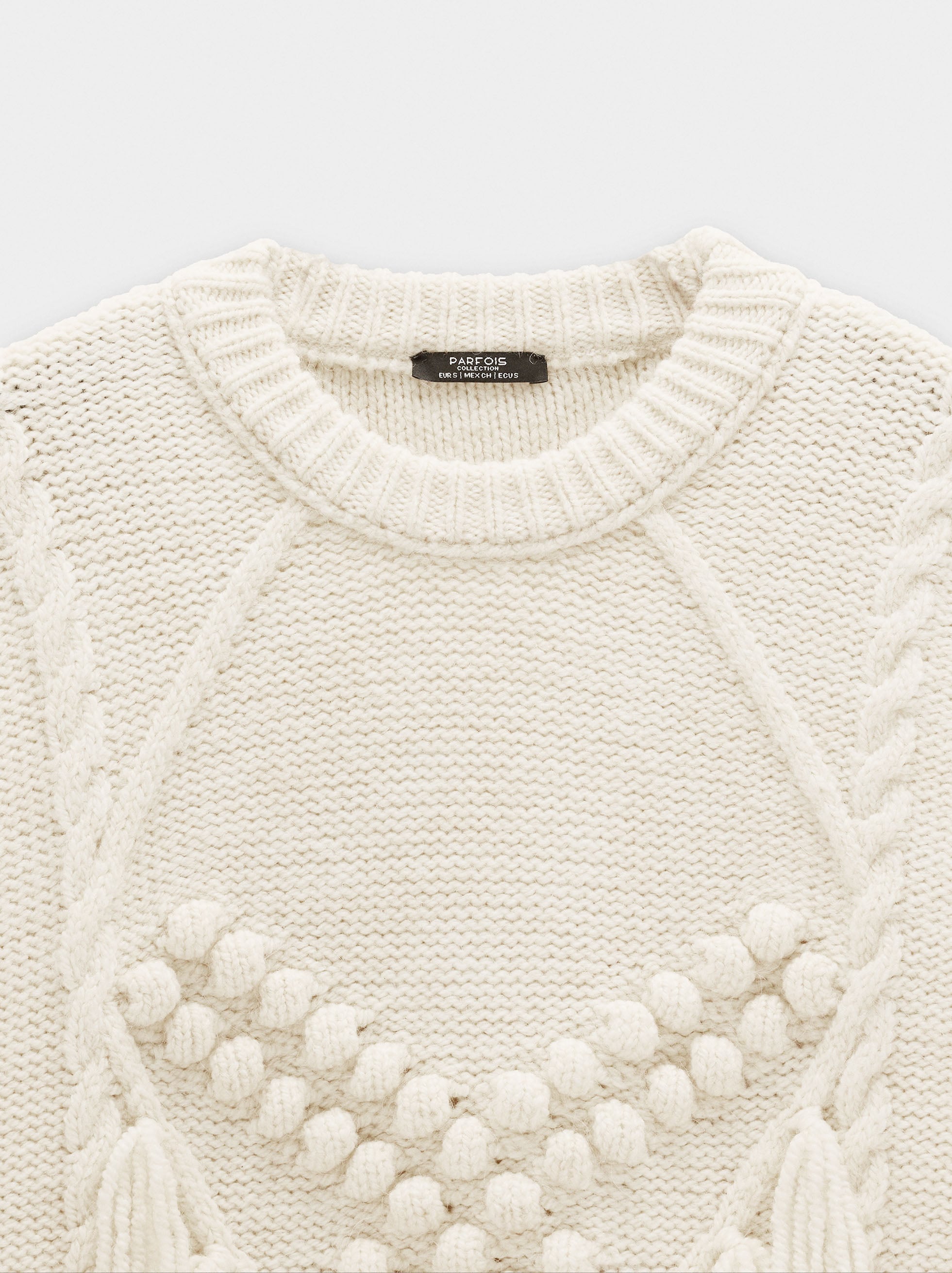 Jersey De Punto Con Flecos Y Relieves