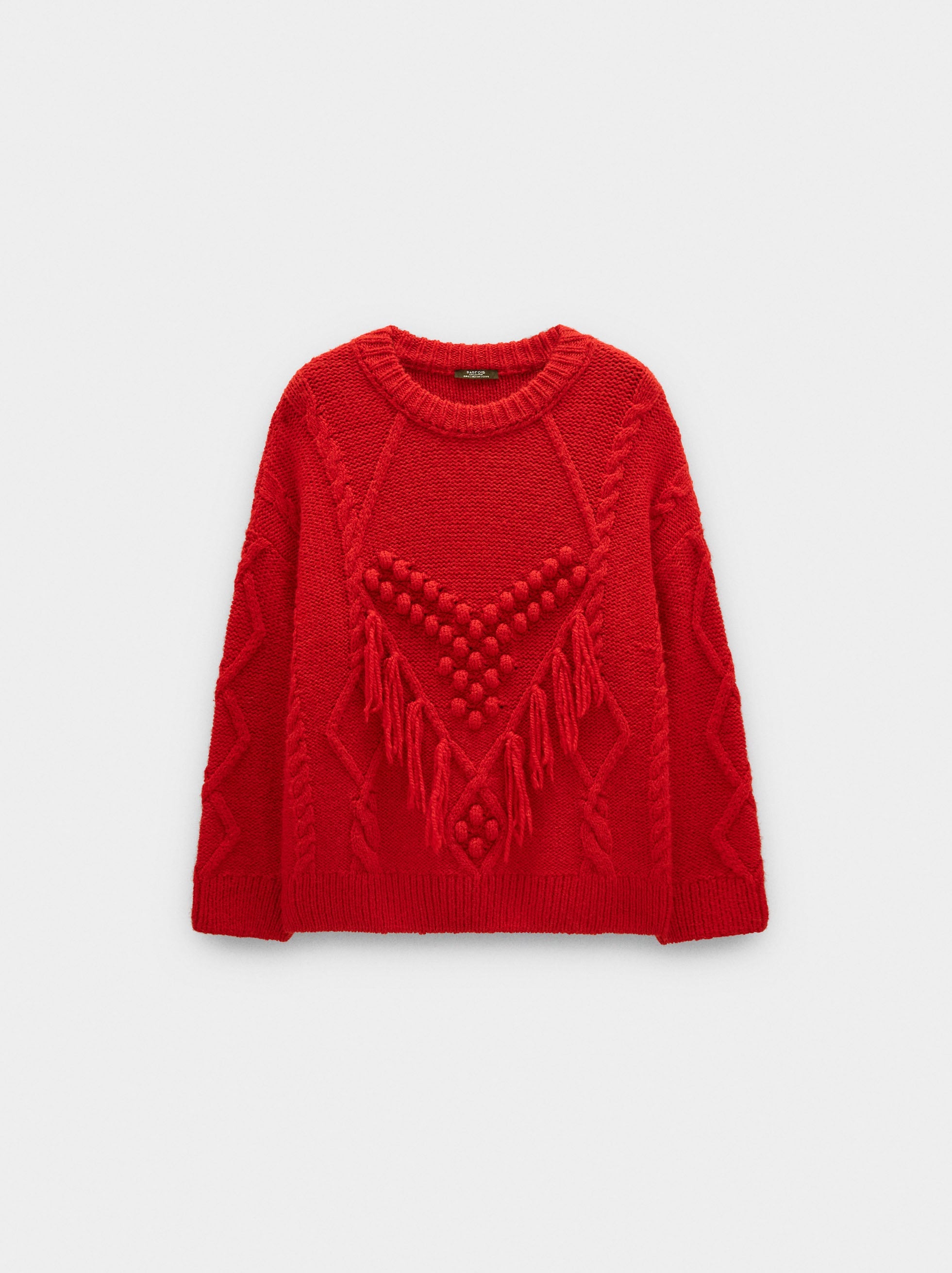 Jersey De Punto Con Flecos Y Relieves