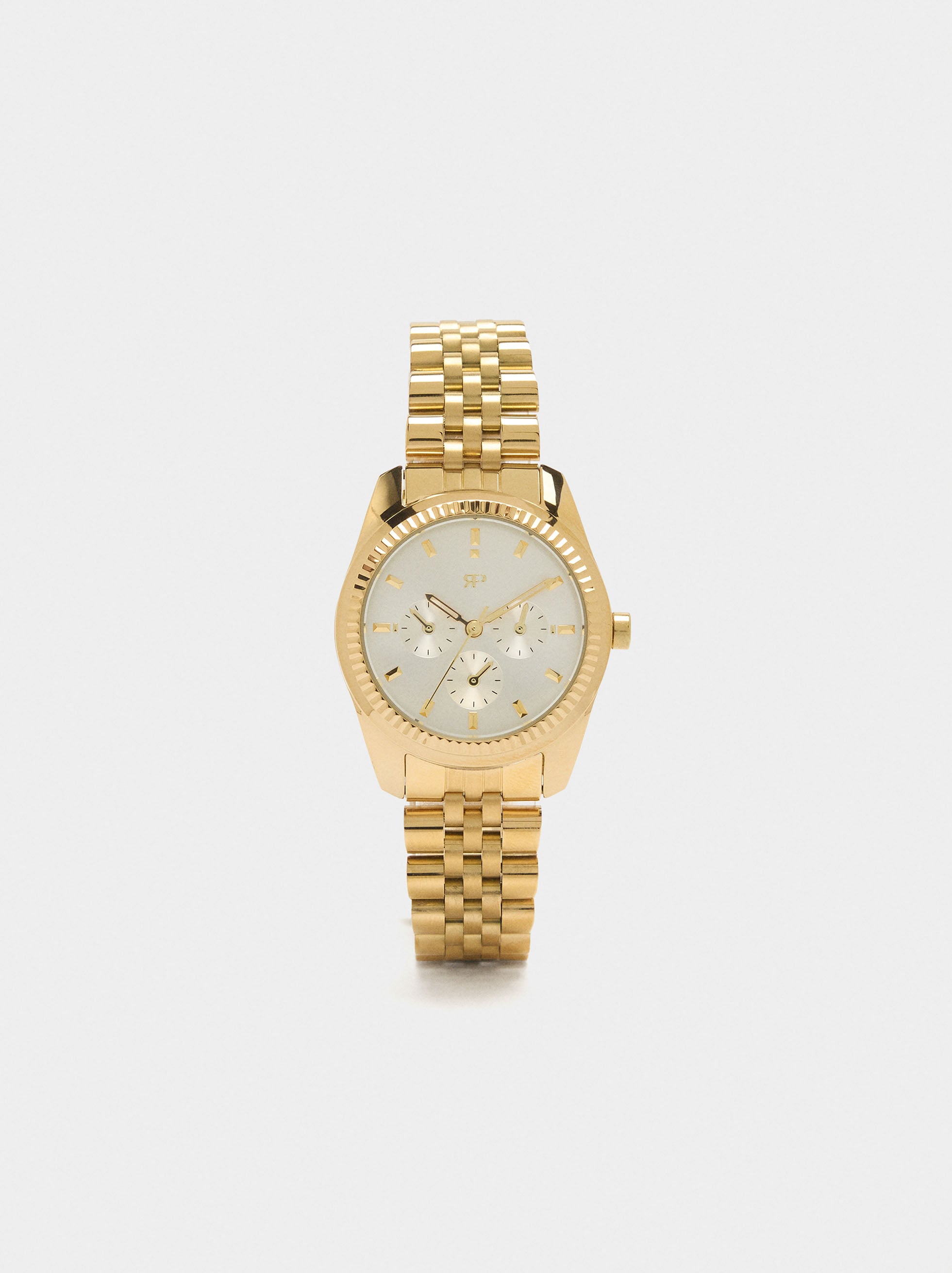 Reloj Redondo Con Pulsera De Acero Inoxidable