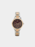 Reloj Bicolor Con Pulsera De Acero Inoxidable