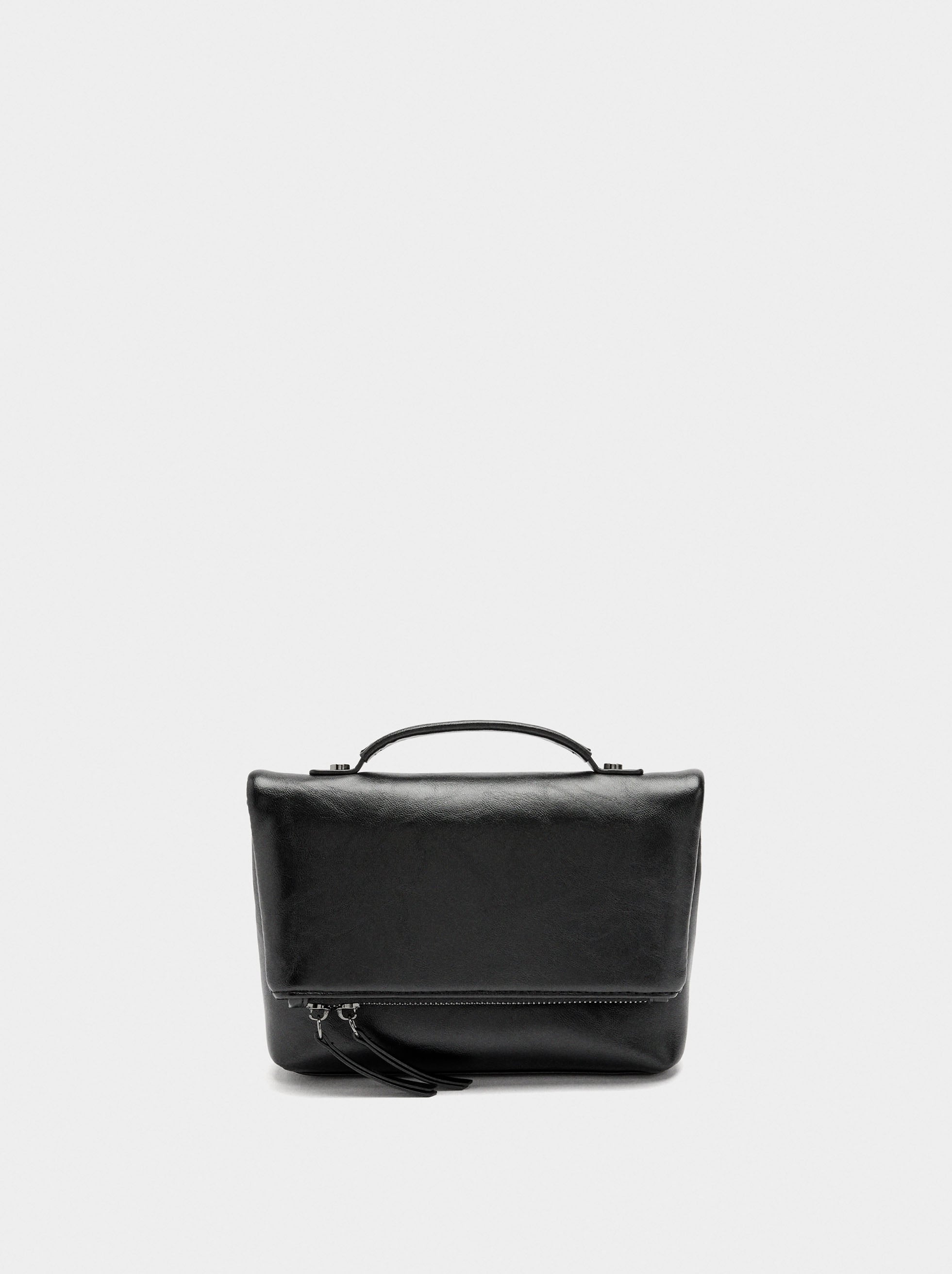 Bolso De Fiesta Con Solapa Efecto Craquelado