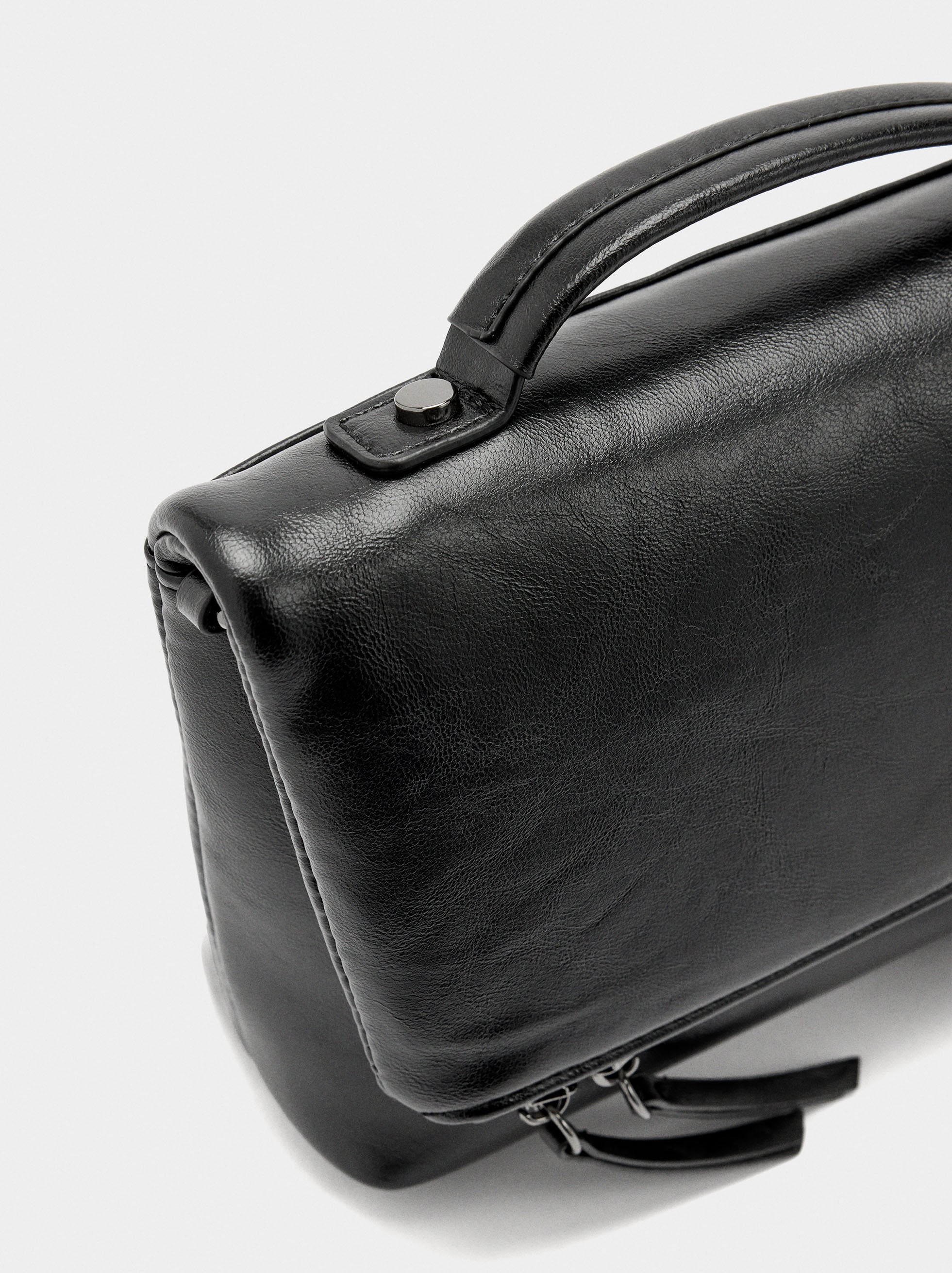 Bolso De Fiesta Con Solapa Efecto Craquelado