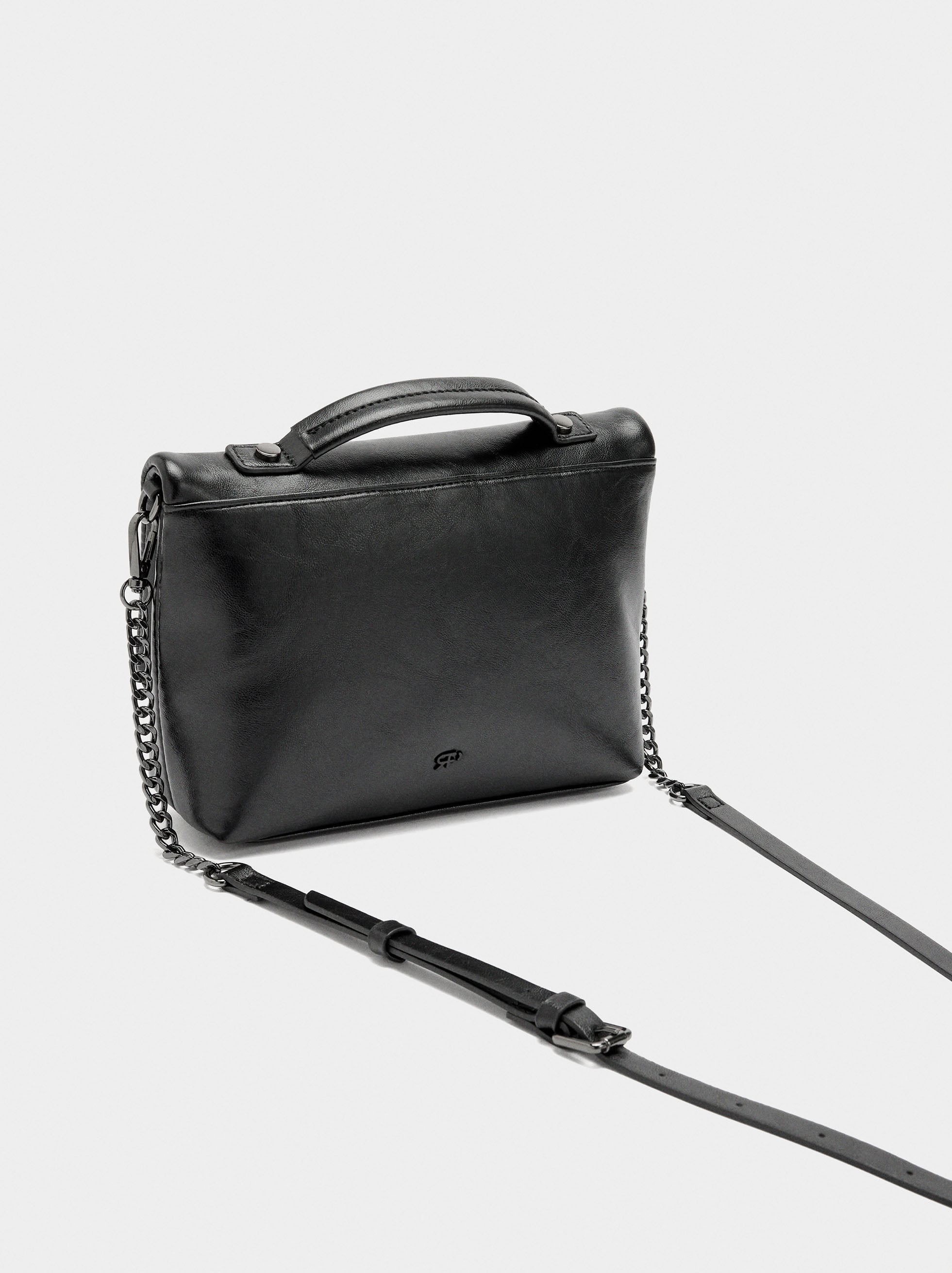 Bolso De Fiesta Con Solapa Efecto Craquelado