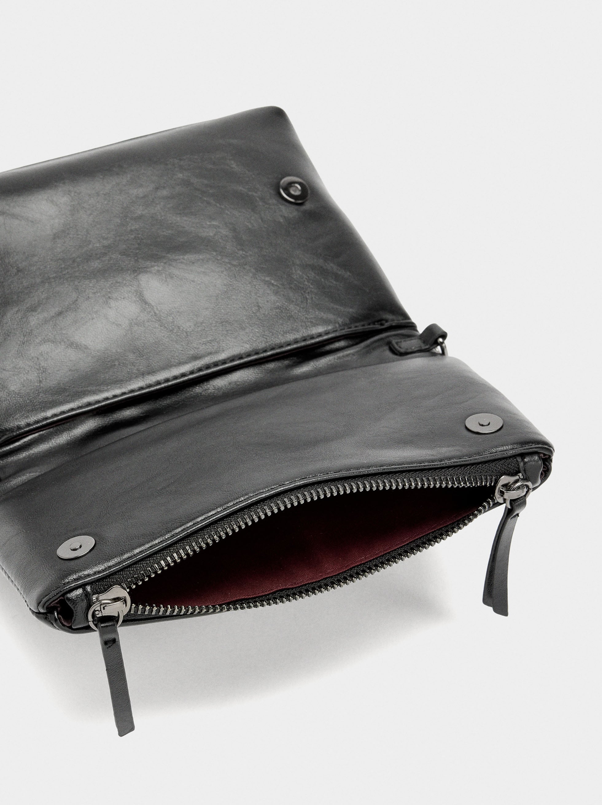 Bolso De Fiesta Con Solapa Efecto Craquelado