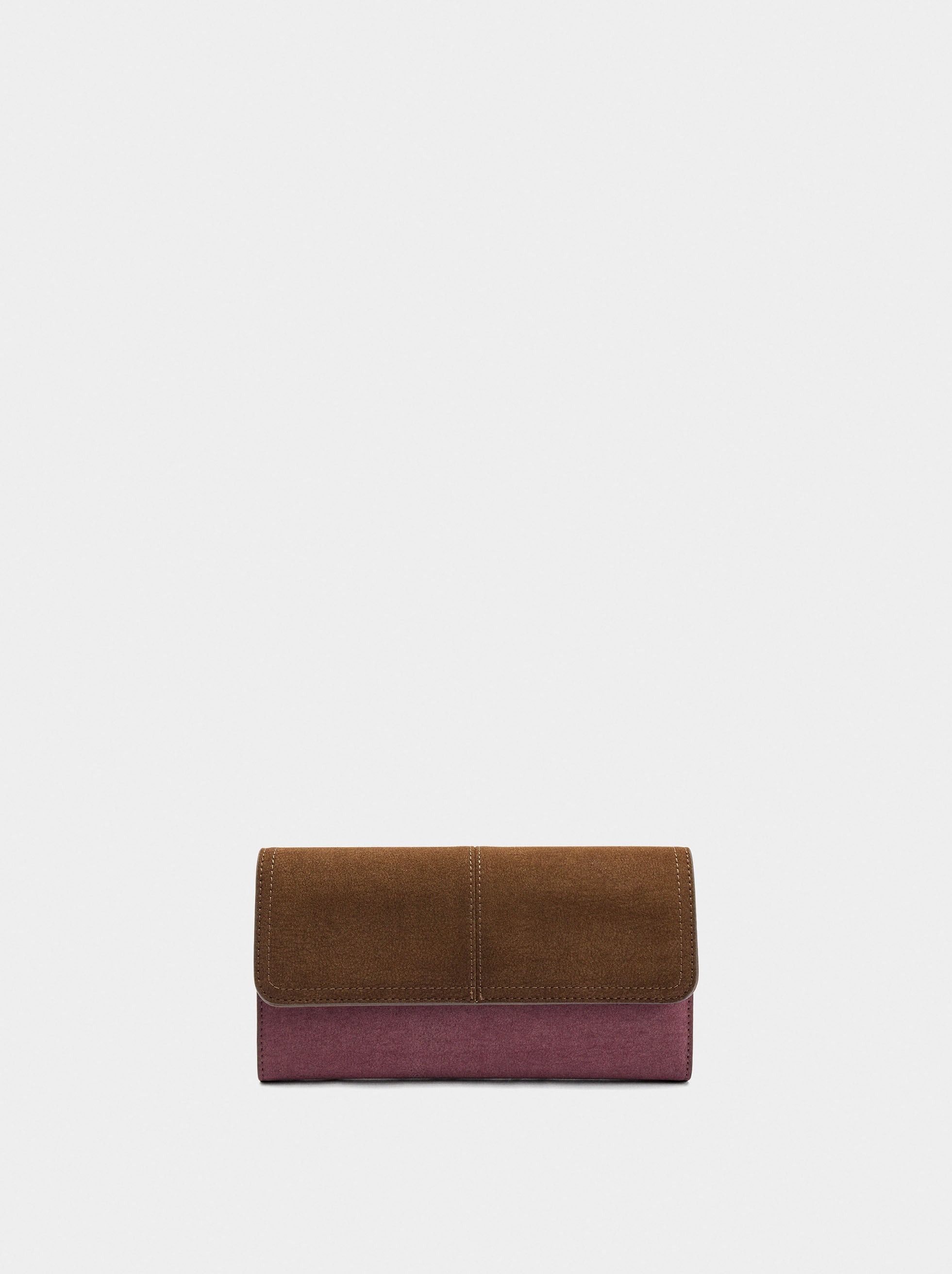 Cartera Efecto Piel Con Solapa
