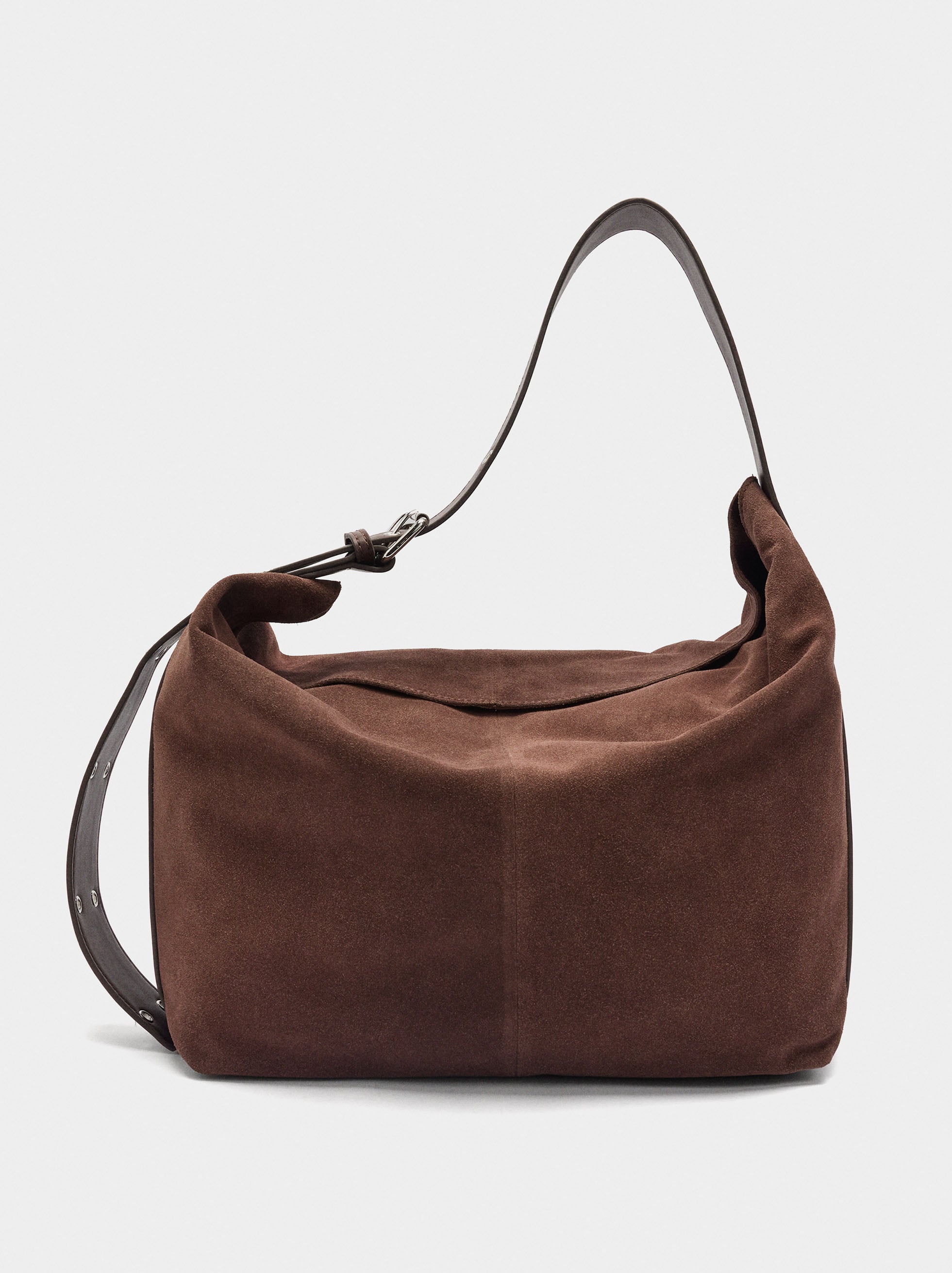 Bolso De Hombro De Piel Serraje L