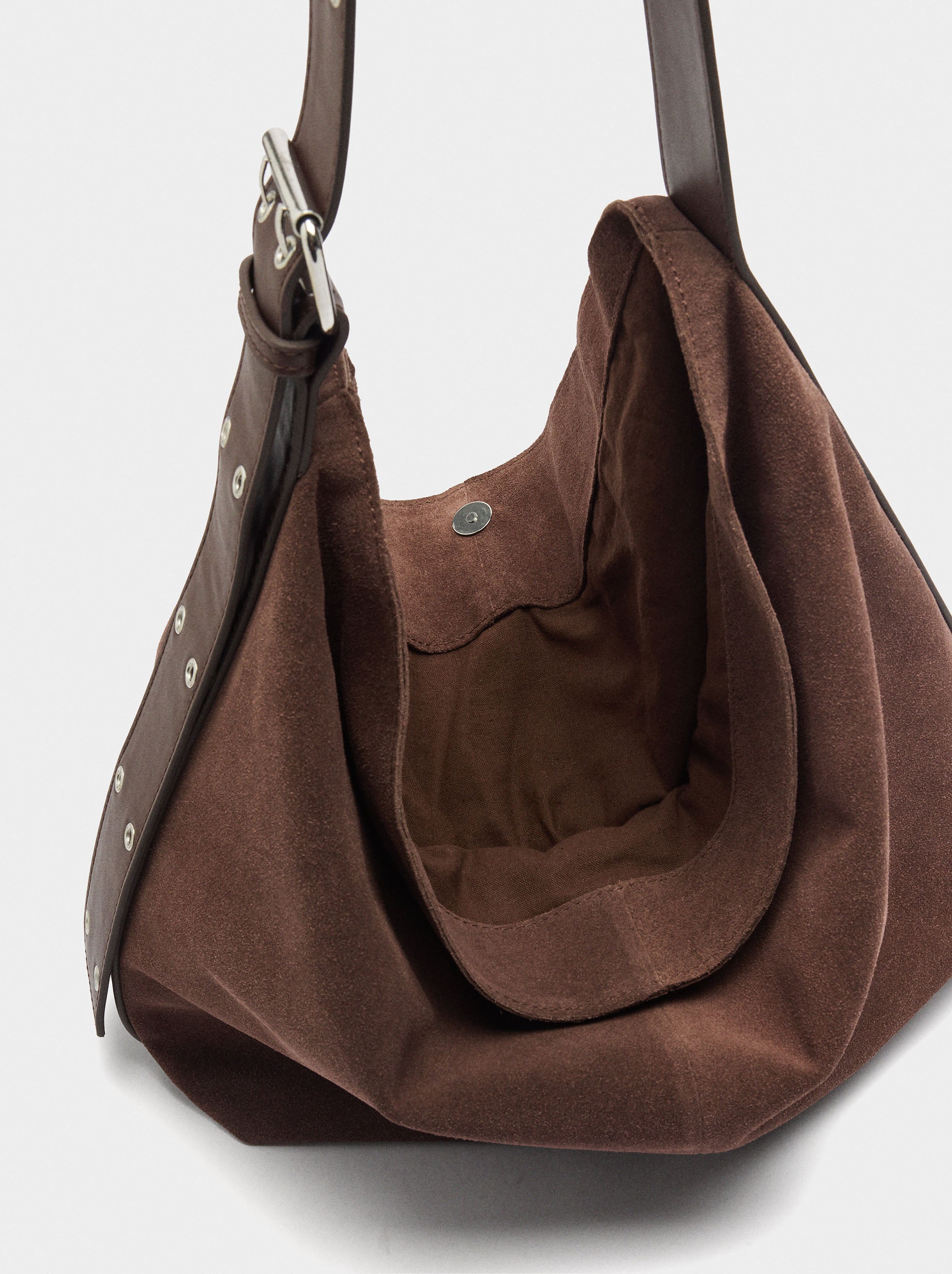 Bolso De Hombro De Piel Serraje L
