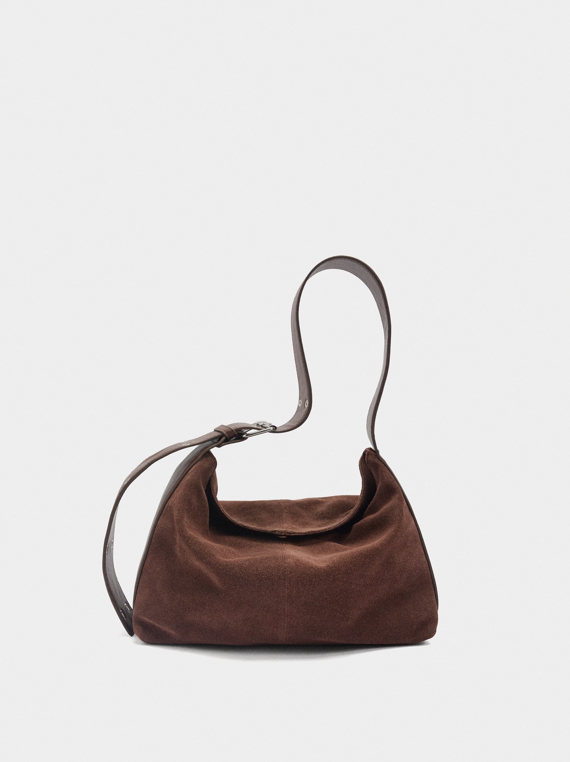 Bolso De Hombro De Piel Serraje M