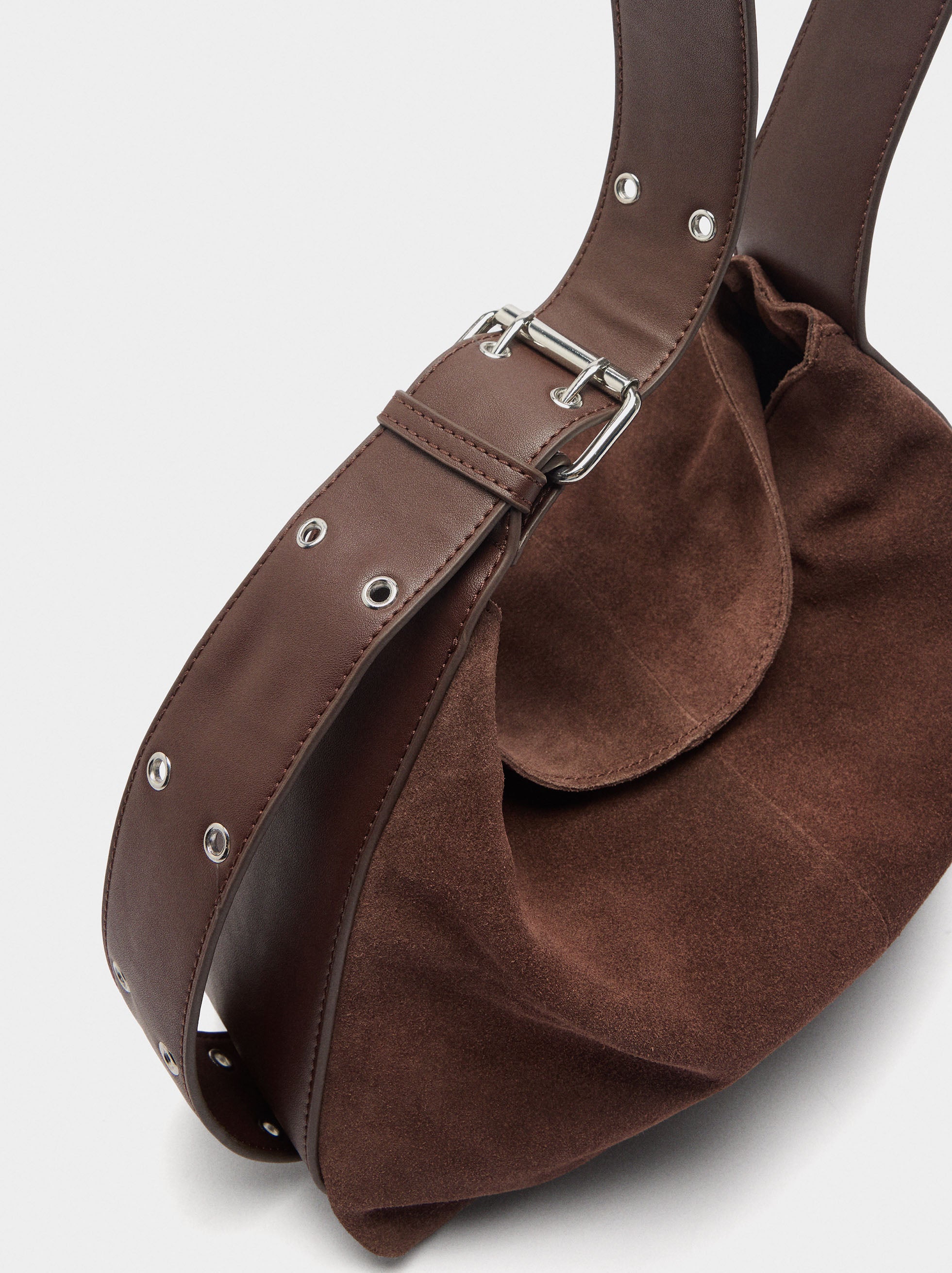 Bolso De Hombro De Piel Serraje M