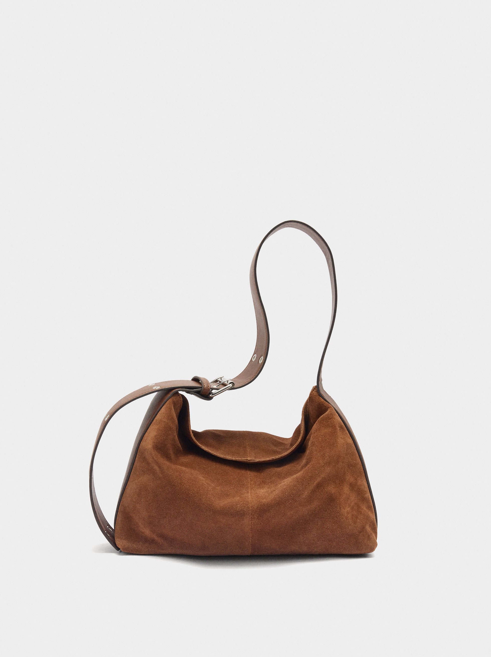 Bolso De Hombro De Piel Serraje M