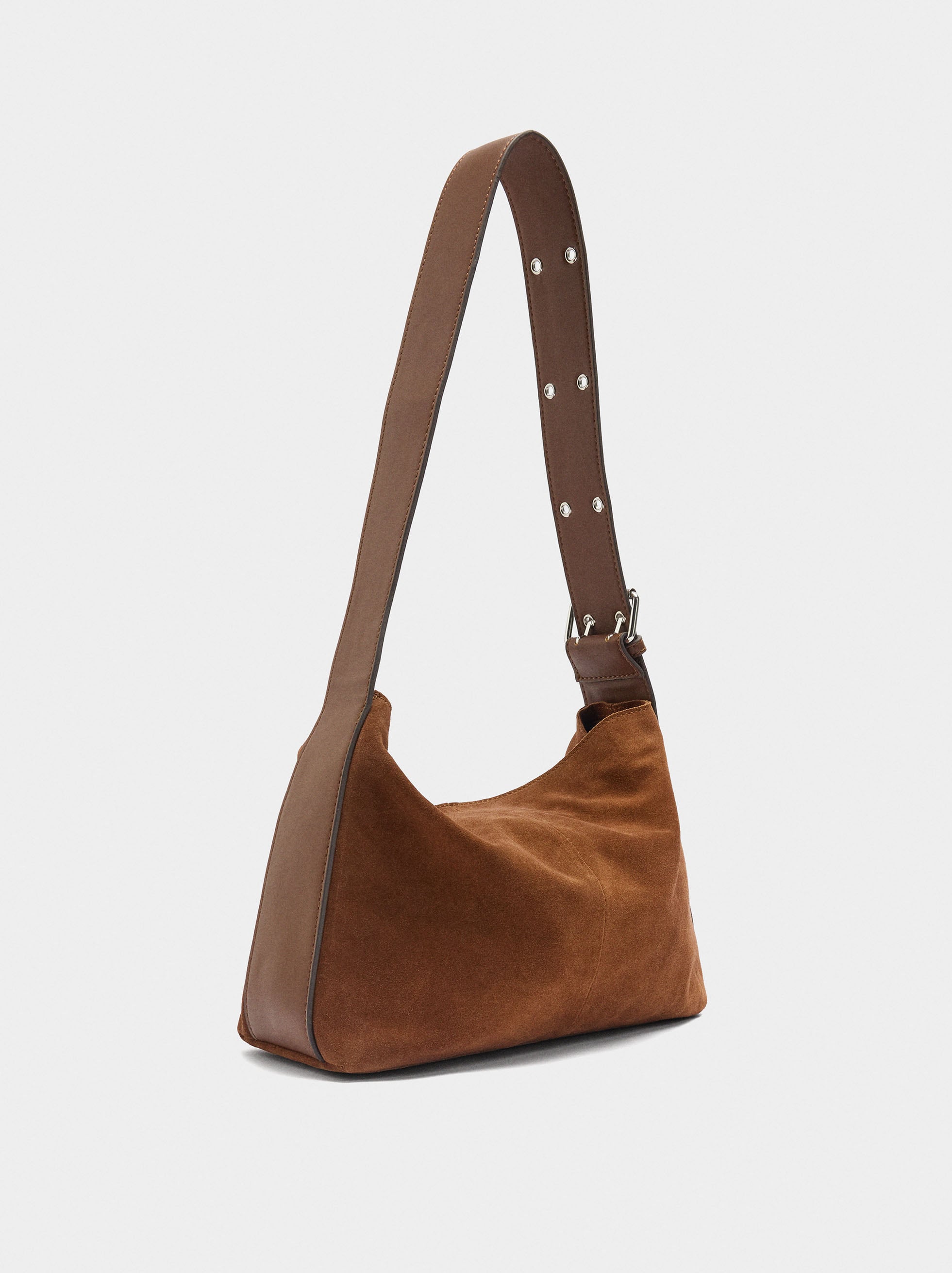 Bolso De Hombro De Piel Serraje M