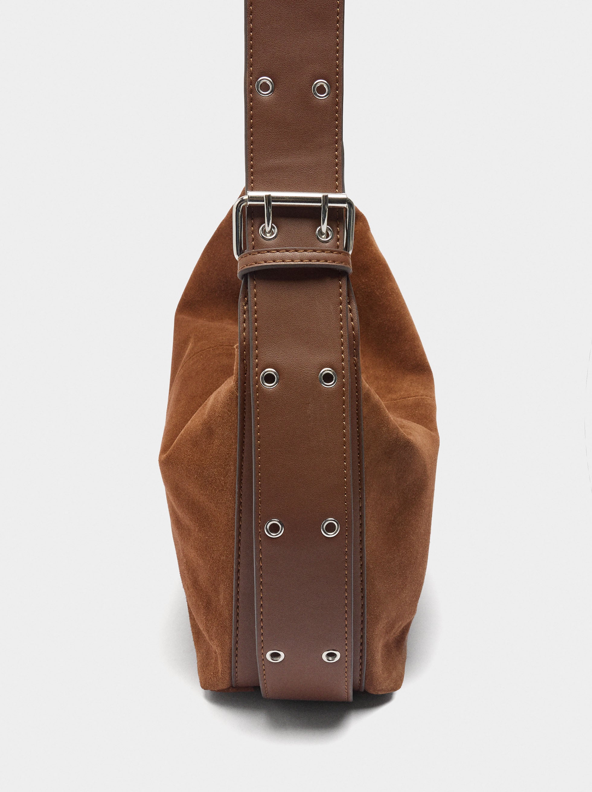 Bolso De Hombro De Piel Serraje M