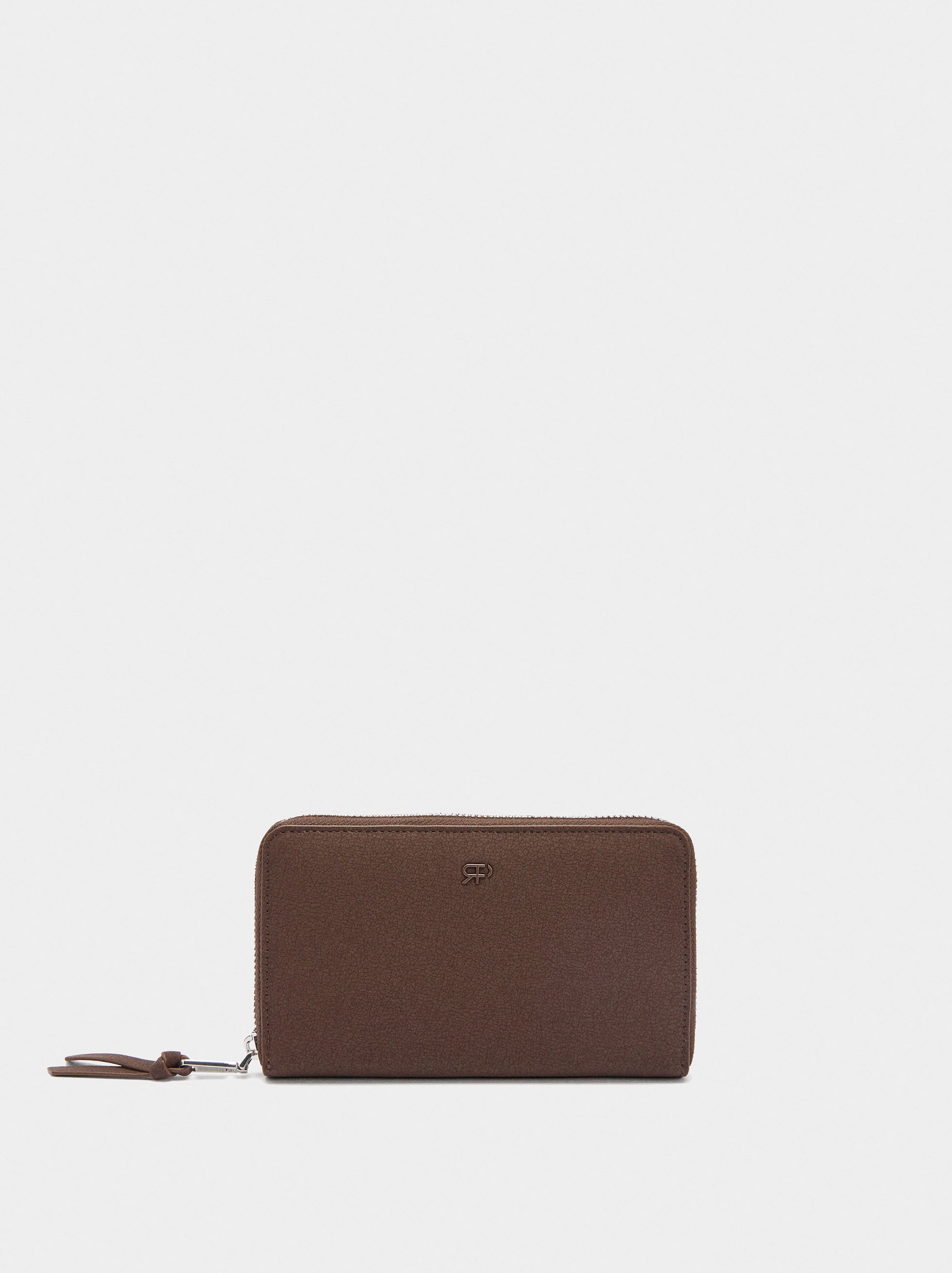 Cartera Con Textura Y Cierre De Cremallera