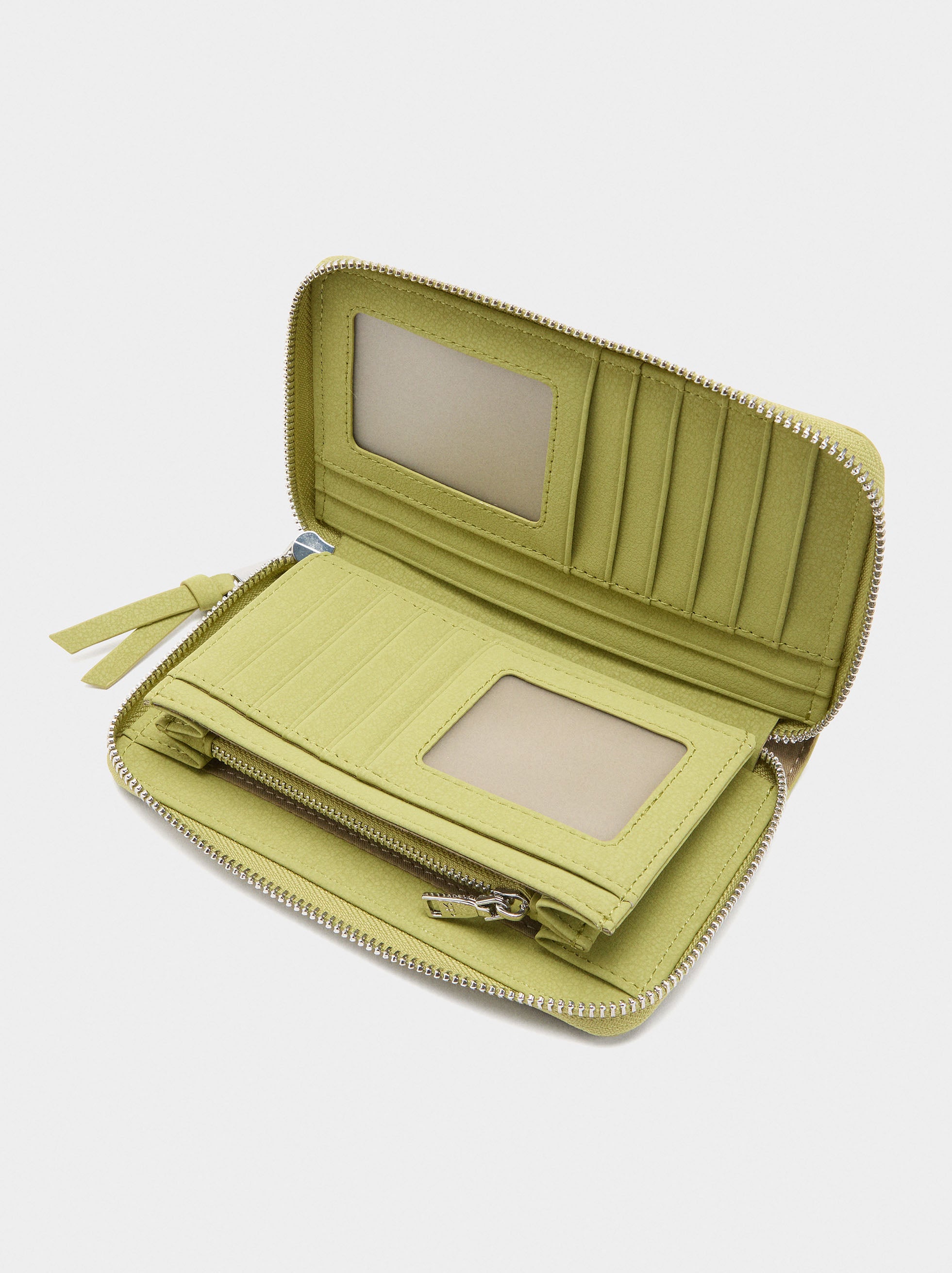 Cartera Con Textura Y Cierre De Cremallera